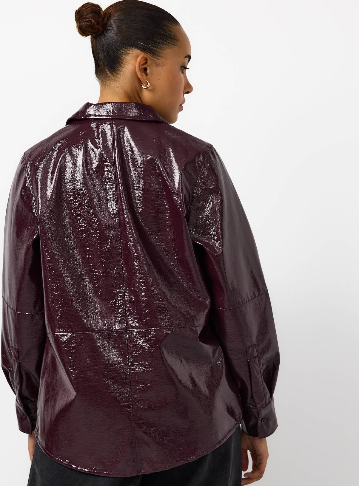 Burgundy Vinyl Long Sleeve Shirt 16 - Image 4